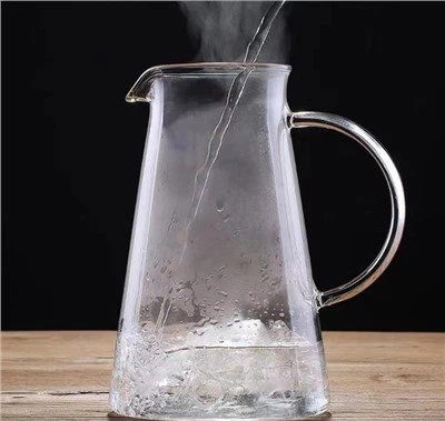 대나무 강철 뚜껑이 있는 1500ml 유리 투수